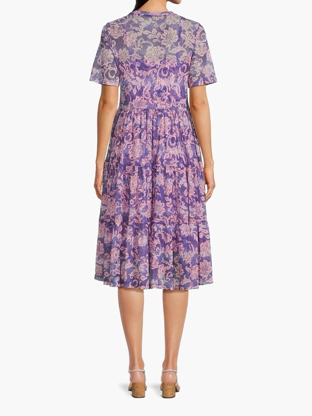 Johnny Was FLORENTINA MESH TIERED DRESS Small - Picture 4 of 13